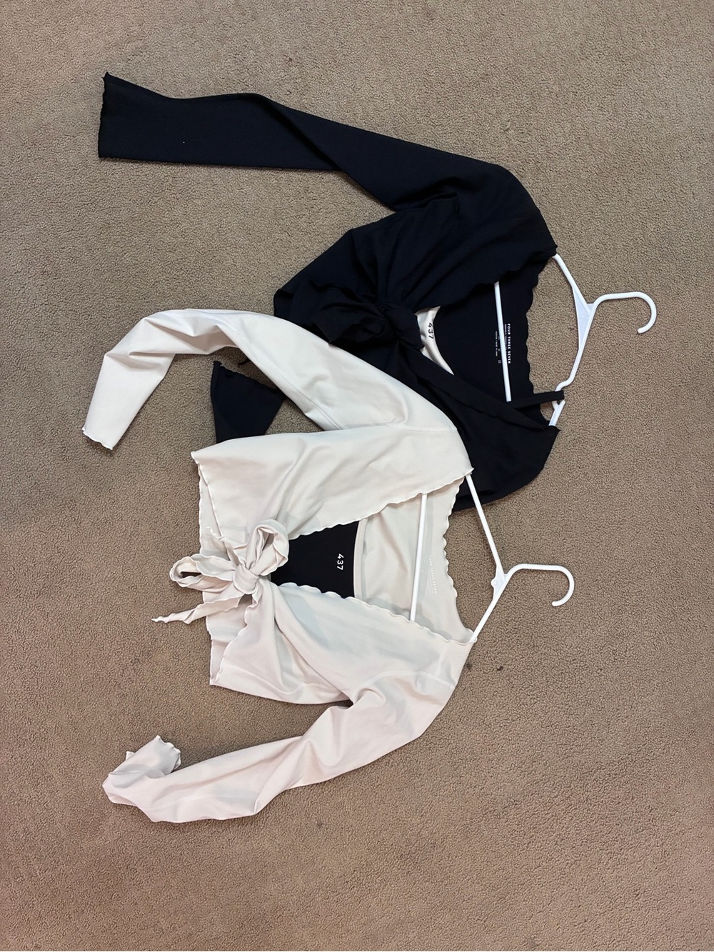 437 bra and wrap top bundle! Tie-Front Long Sleeve Top x 2